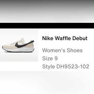Nike Women’s Waffle Sneaker in Cream and Black